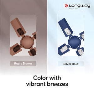 Longway Creta P1 600 mm/24 inch Ultra High Speed 4 Blade Anti-Dust Decorative Star Rated Ceiling Fan