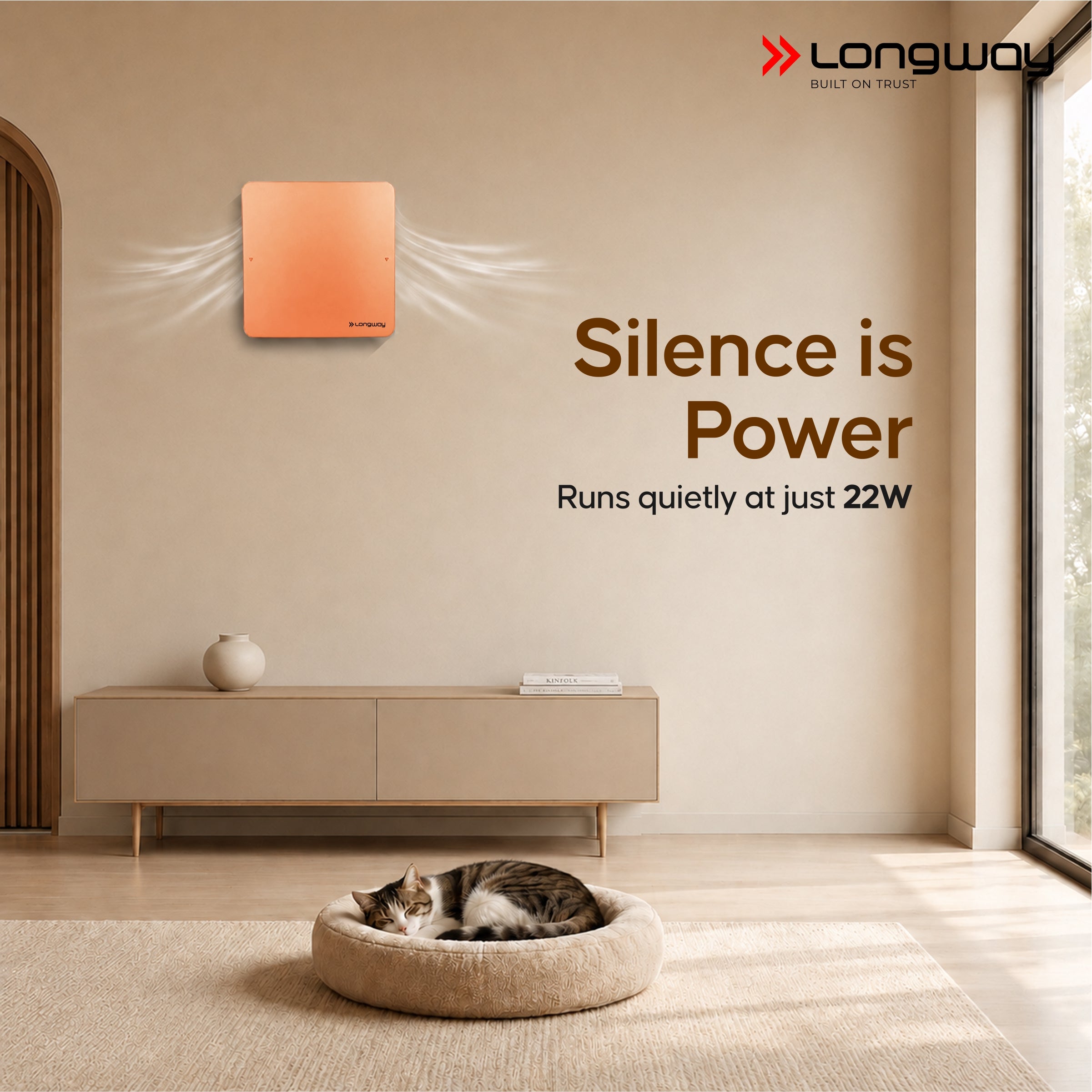 Longway FreshX 6 Inch 150 mm Energy Efficient Exhaust Fan | High Speed Powerful Motor | Noiseless Operation & Easy to Clean | Rust Proof |Suitable for Bathroom, Kitchen, Office | 2 Years Warranty
