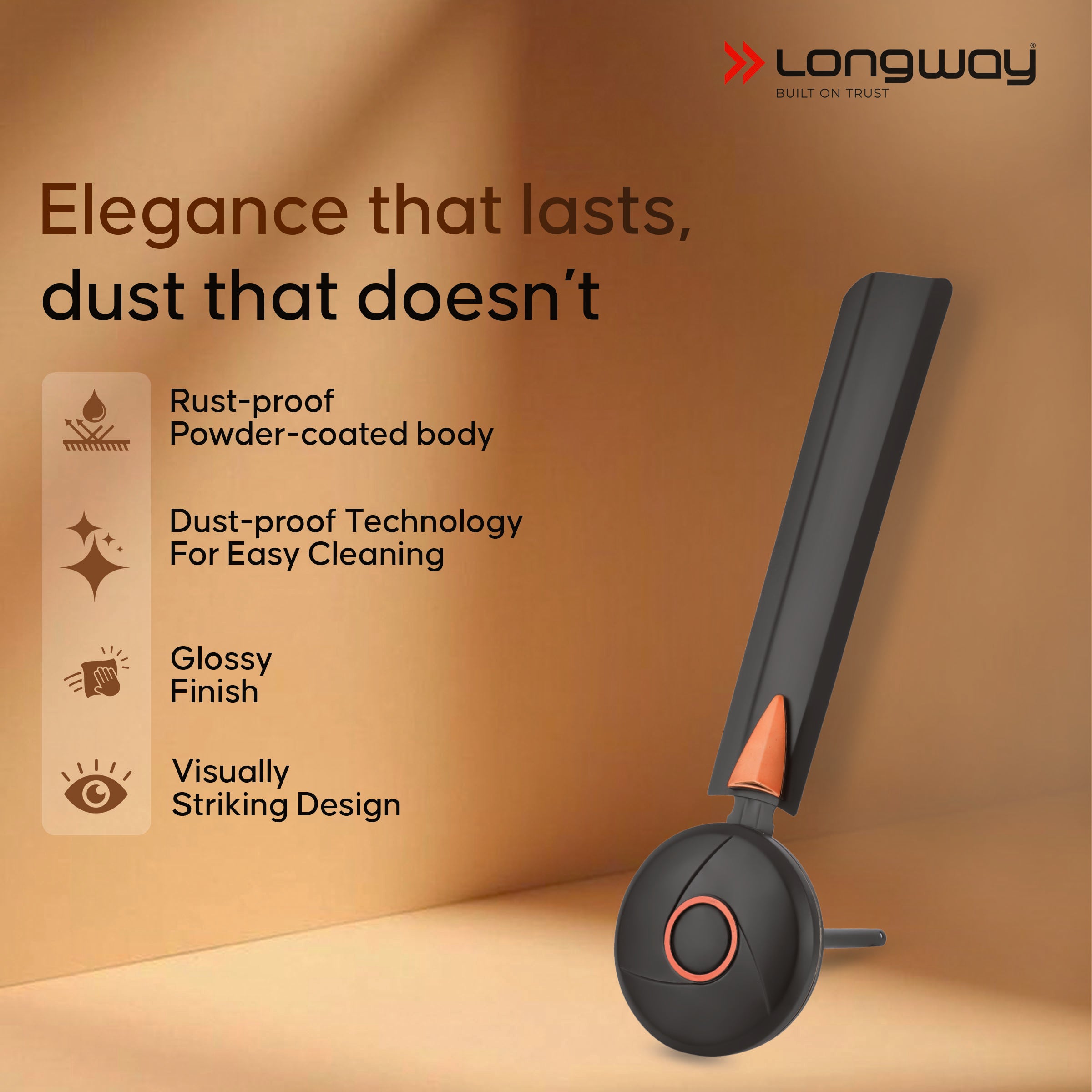 Longway Aero 1200 mm BLDC Ceiling Fan with Remote Control | BEE 5 Star Rated Energy Efficient | Ultra High Speed 3 Blade Anti-Dust Decorative Ceiling Fan