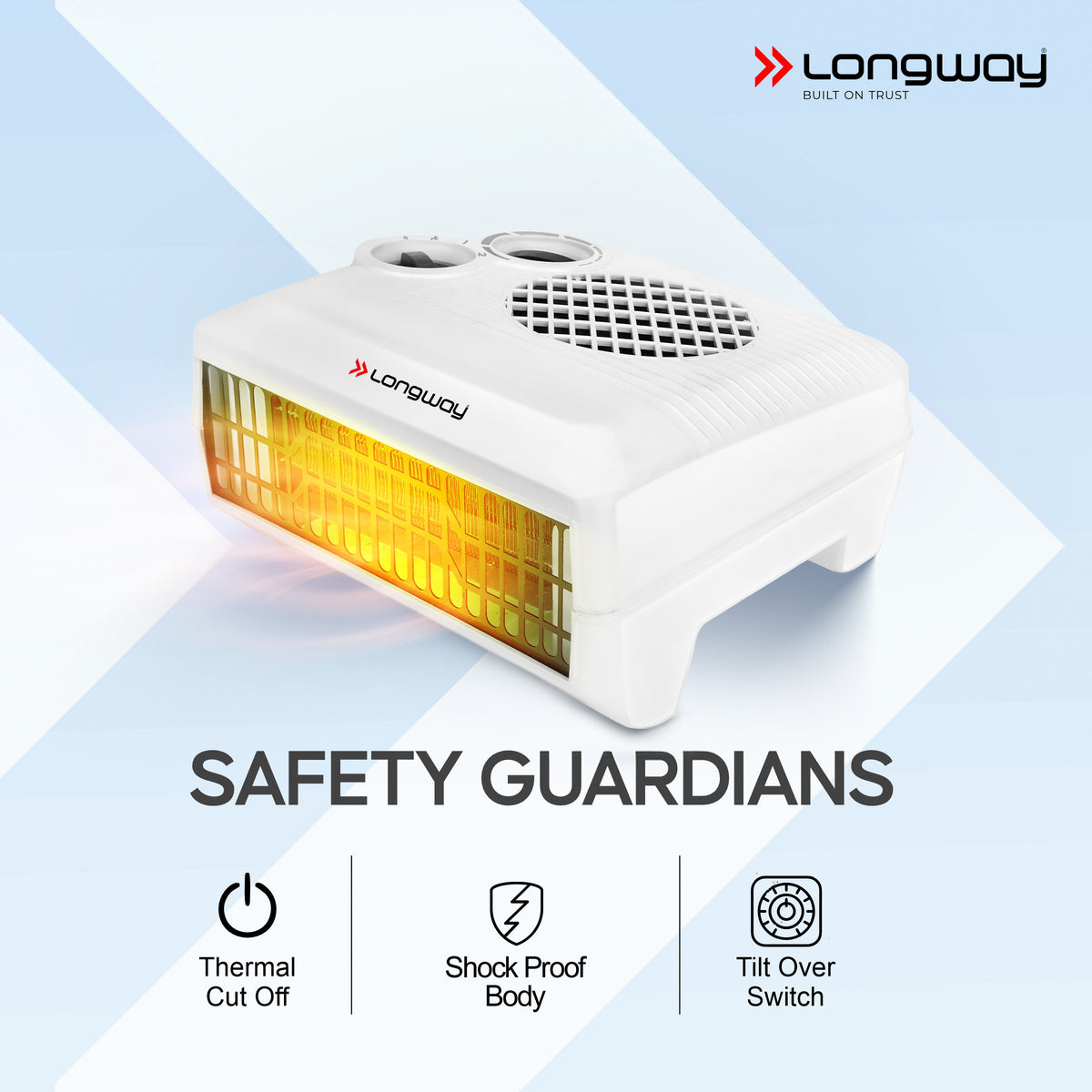 Longway Thermora 2000/1000 W Fan Room Heater with ISI Approved | 1 Year Warranty (White)