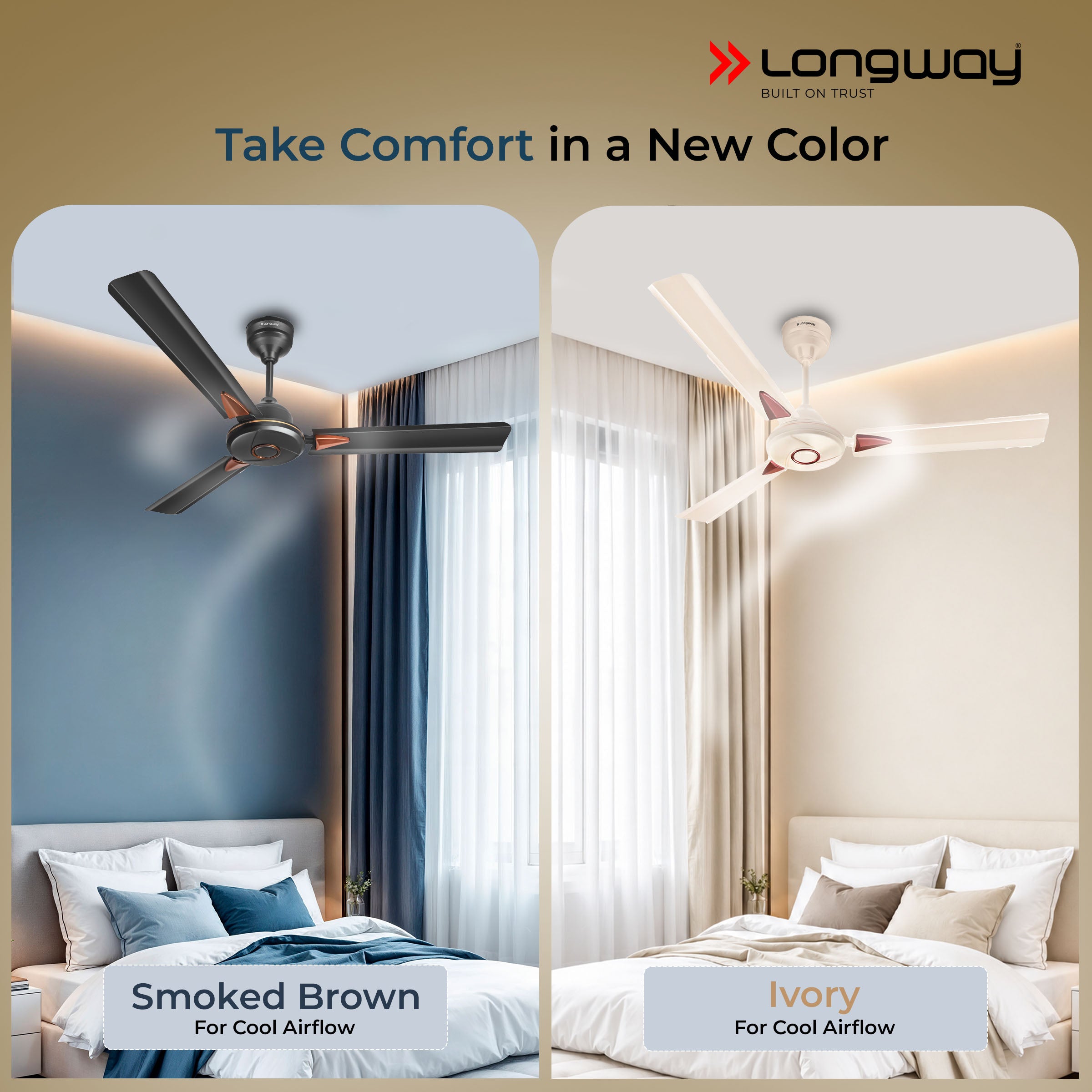 Longway Aero 1200 mm BLDC Ceiling Fan with Remote Control | BEE 5 Star Rated Energy Efficient | Ultra High Speed 3 Blade Anti-Dust Decorative Ceiling Fan