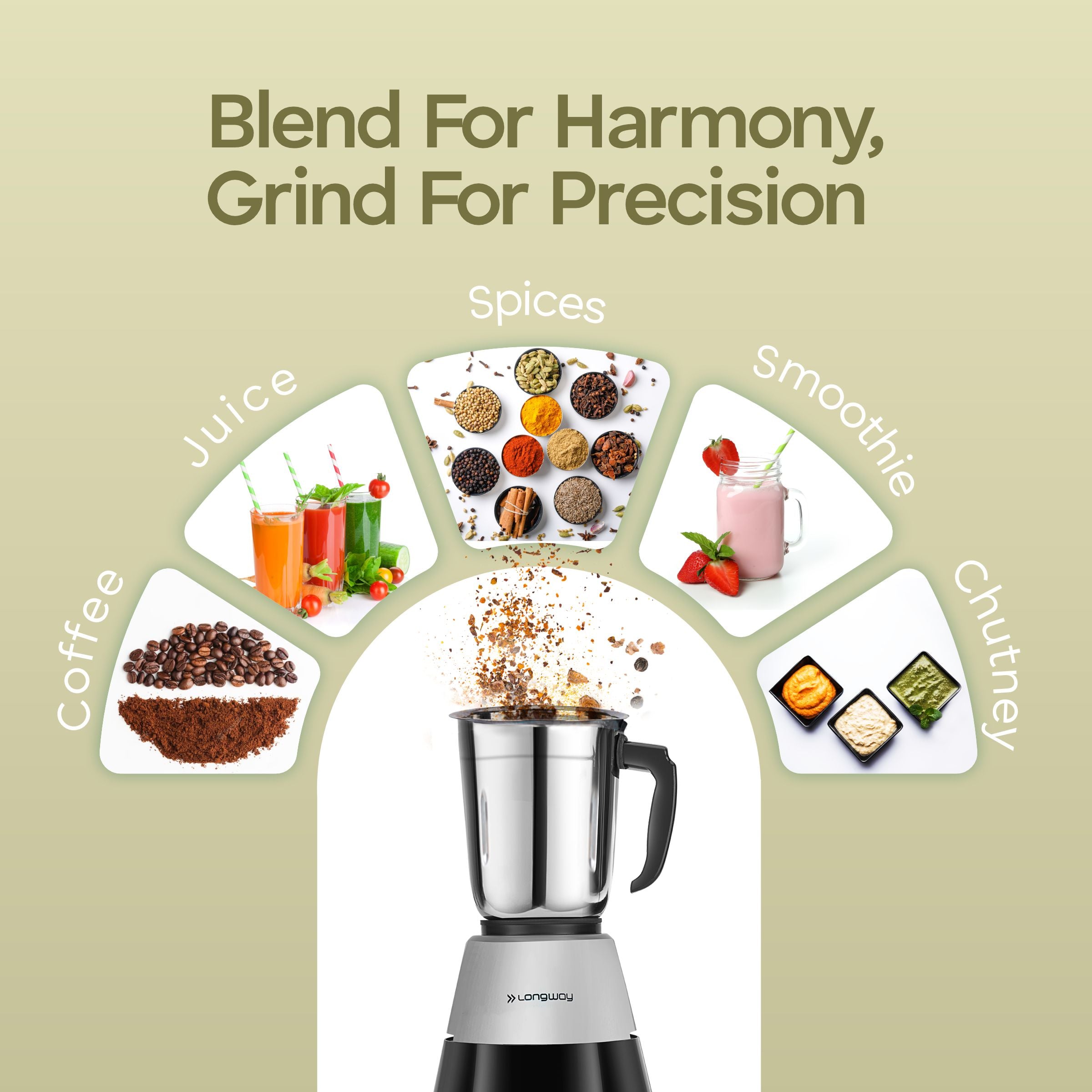 Longway Super Dlx 700 Watt Mixer Grinder with 3 Jars for Grinding, Mixing with Powerful Motor | 1 Year Warranty | (Black & Gray, 3 Jars)