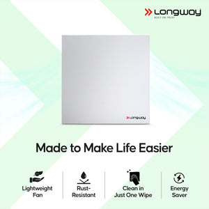 Longway  FreshX 6 Inch 150 mm Energy Efficient Exhaust Fan | High Speed Powerful Motor | Noiseless Operation & Easy to Clean | Rust Proof |Suitable for Bathroom, Kitchen, Office | 2 Years Warranty (White)
