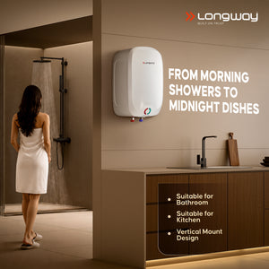 Longway Zyro 5.5 Ltr 5 Star Rated Instant Water Heater for Home with Advanced Multi-Layered Safety System & Anti-Rust Coating |Suitable for Kitchen & Bathroom | 5 Year Warranty on Tank (5.5 Ltr)