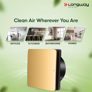 Longway FreshX 6 Inch 150 mm Energy Efficient Exhaust Fan | High Speed Powerful Motor | Noiseless Operation & Easy to Clean | Rust Proof |Suitable for Bathroom, Kitchen, Office | 2 Years Warranty