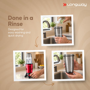 Longway Blixa Nutri Blender 600 W Bullet Mixer Grinder & Smoothie Maker with Stainless Steel Blades & ABS Plastic Body | 22000 RPM | 3 Years Warranty