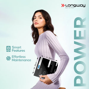 Longway Weight Machine for Home | Digital Bathroom Scale for Human Body Weight Measurement | Extra Thick Tempered Glass with LCD Display (36 Months Warranty | Max Weight 180Kgs | Power)