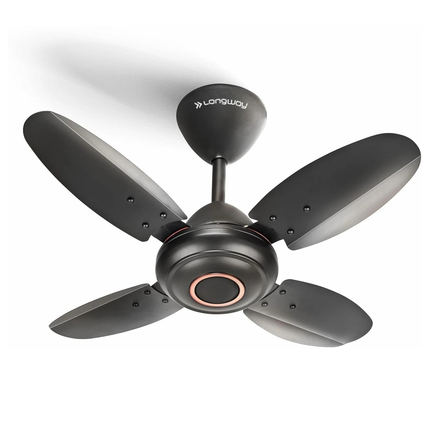 Longway Aeris P1 600 mm/24 inch Ultra High Speed 4 Blade Anti-Dust Decorative Star Rated Ceiling Fan (Smoked Brown, Pack of 1)