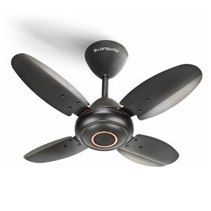 Longway Aeris P1 600 mm/24 inch Ultra High Speed 4 Blade Anti-Dust Decorative Star Rated Ceiling Fan (Smoked Brown, Pack of 1)