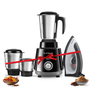 Longway Super Pro Juicer Mixer Grinder | Up to 500 - 750 Watt Max Output Powerful Motor | for Grinding, Mixing, Juicing | 2 Year Warranty