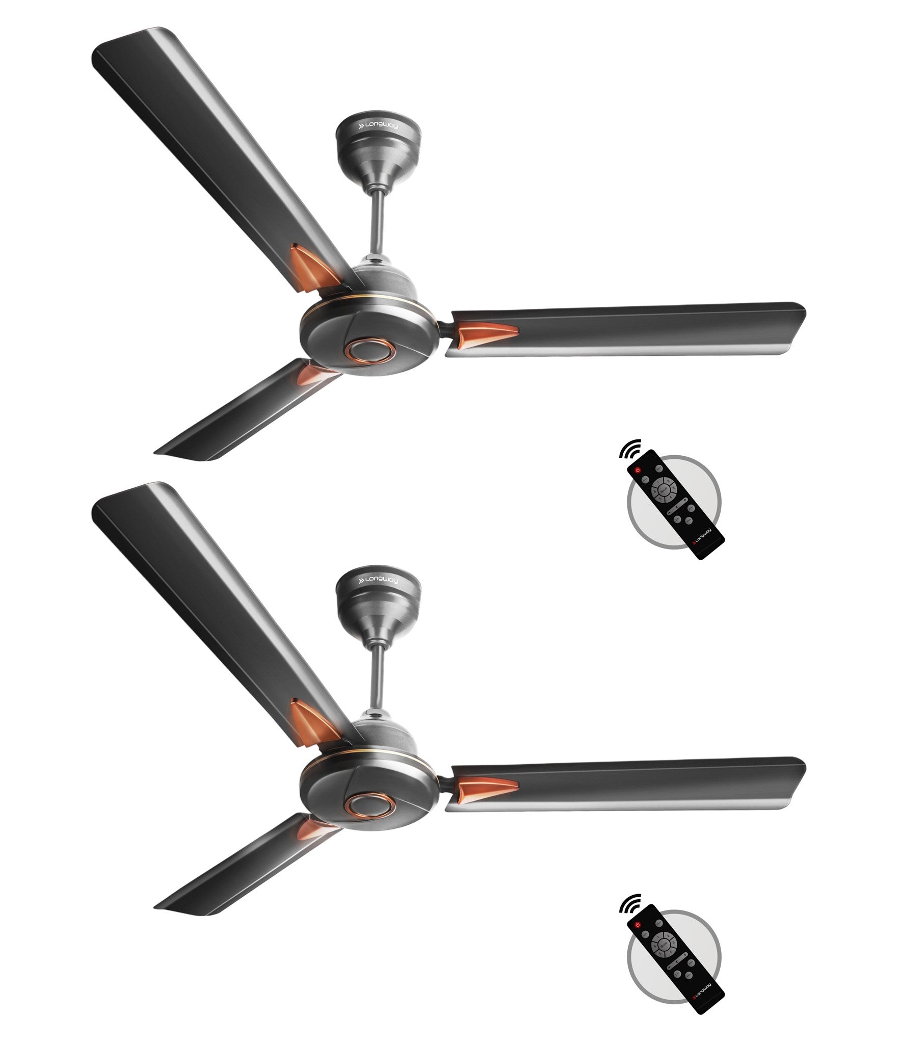 Longway Aero 1200 mm BLDC Ceiling Fan with Remote Control | BEE 5 Star Rated Energy Efficient | Ultra High Speed 3 Blade Anti-Dust Decorative Ceiling Fan