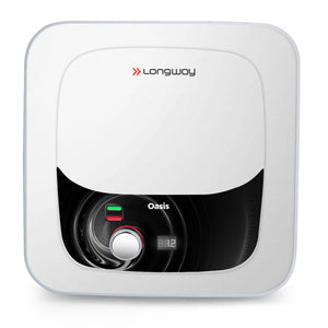 Longway Oasis Gigi 15 Ltr 5 Star Rated Storage Water Heater for Home with Advanced Multi-Layered Safety System & Anti-Rust Coating | Glassline Coated Tank | Suitable for Hard Water & High-Rise Building | 5 Years Warranty (White)