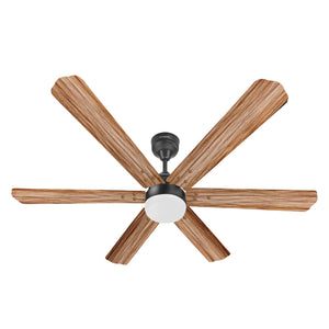 Longway Luxair 1200 mm BLDC Ceiling Fan with Remote Control & LED Light | BEE 5 Star Rated Energy Efficient | Ultra High Speed 6 Blade Anti-Dust Decorative Ceiling Fan | 5 Years Warranty (Smoked Cedar, Pack of 1)