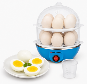 Longway Eggo 350 Watt Egg Boiler/Cooker for Steaming, Cooking & Boiling, 14 Eggs