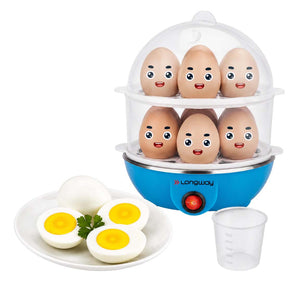 Longway Eggo 350 Watt Egg Boiler/Cooker for Steaming, Cooking & Boiling, 14 Eggs