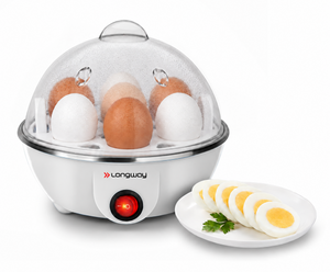 Longway Eggo 350 Watt Egg Boiler/Cooker for Steaming, Cooking & Boiling (7 Eggs)