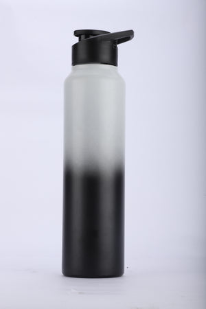 Longway Rush 1 Ltr Stainless Steel Water Bottle | Leak-Proof & Rust-Free Design | Perfect for School, Office, Home, Gym, Travel & Ideal for Men, Women & Kids (1000 ml, Black)