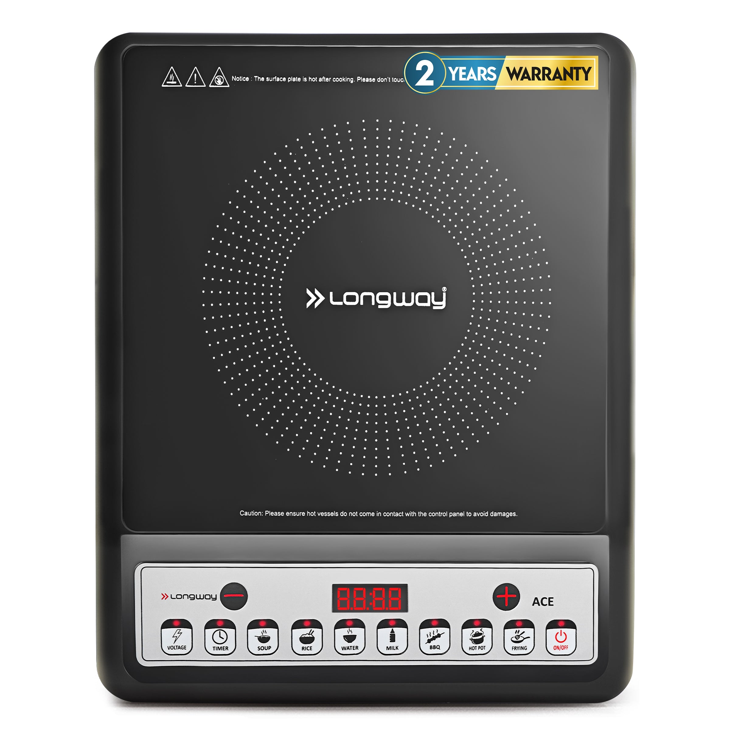 Longway Ace IC 2000 W Induction Cooktop (Black, Push Button)