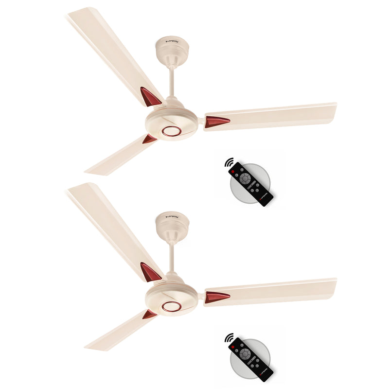Longway Aero 1200 mm BLDC Ceiling Fan with Remote Control | BEE 5 Star Rated Energy Efficient | Ultra High Speed 3 Blade Anti-Dust Decorative Ceiling Fan (Ivory, Pack of 1)