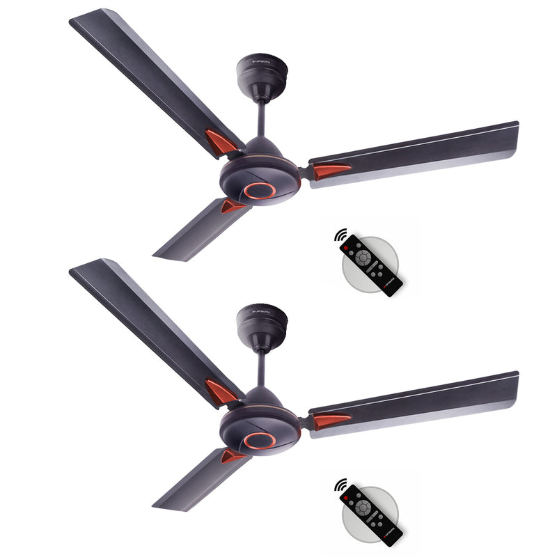 Longway Aero 1200 mm BLDC Ceiling Fan with Remote Control | BEE 5 Star Rated Energy Efficient | Ultra High Speed 3 Blade Anti-Dust Decorative Ceiling Fan (Smoked Brown)