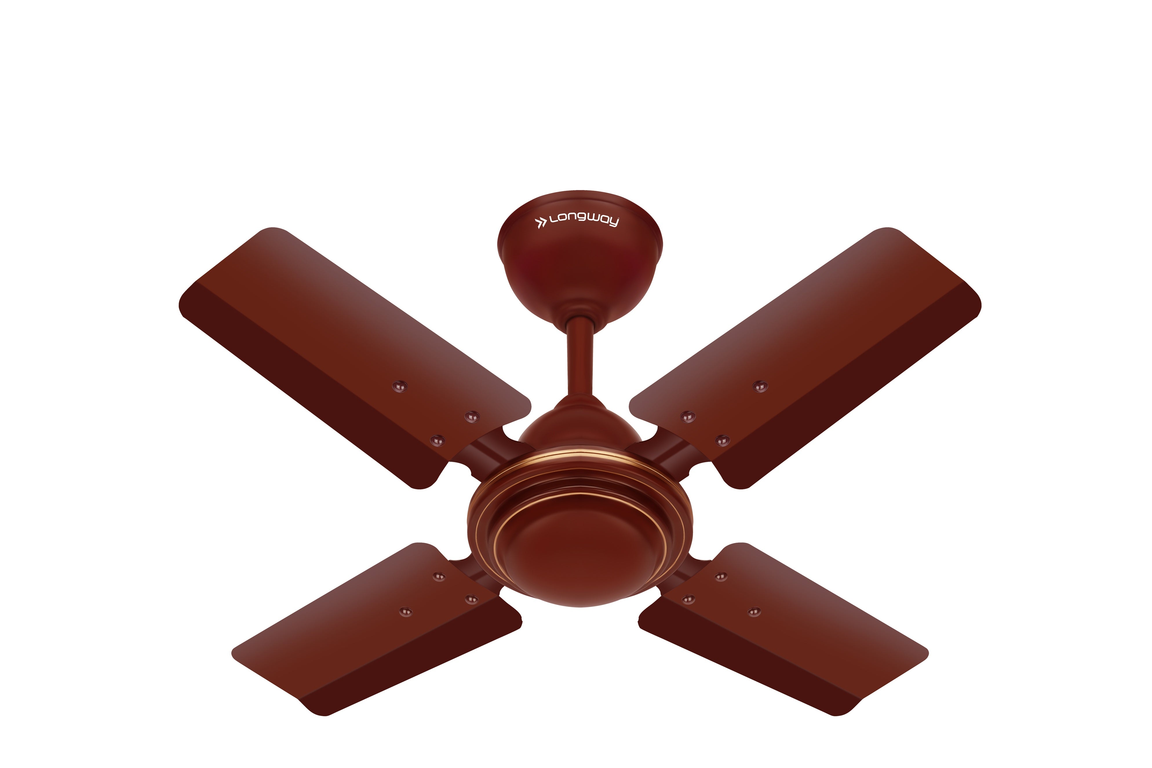 Longway Amaze P1 600 mm/24 inch Ultra High Speed 4 Blade Anti-Dust Decorative Star Rated Ceiling Fan | 2 Years Warranty (Brown, Pack of 1)