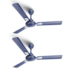 Longway Creta P1 1200 mm/48 inch Ultra High Speed 3 Blade Anti-Dust Decorative Star Rated Ceiling Fan (Silver Blue, Pack of 1)