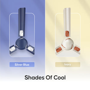 Longway Creta P1 1200 mm/48 inch Ultra High Speed 3 Blade Anti-Dust Decorative Star Rated Ceiling Fan (Silver Blue, Pack of 1)