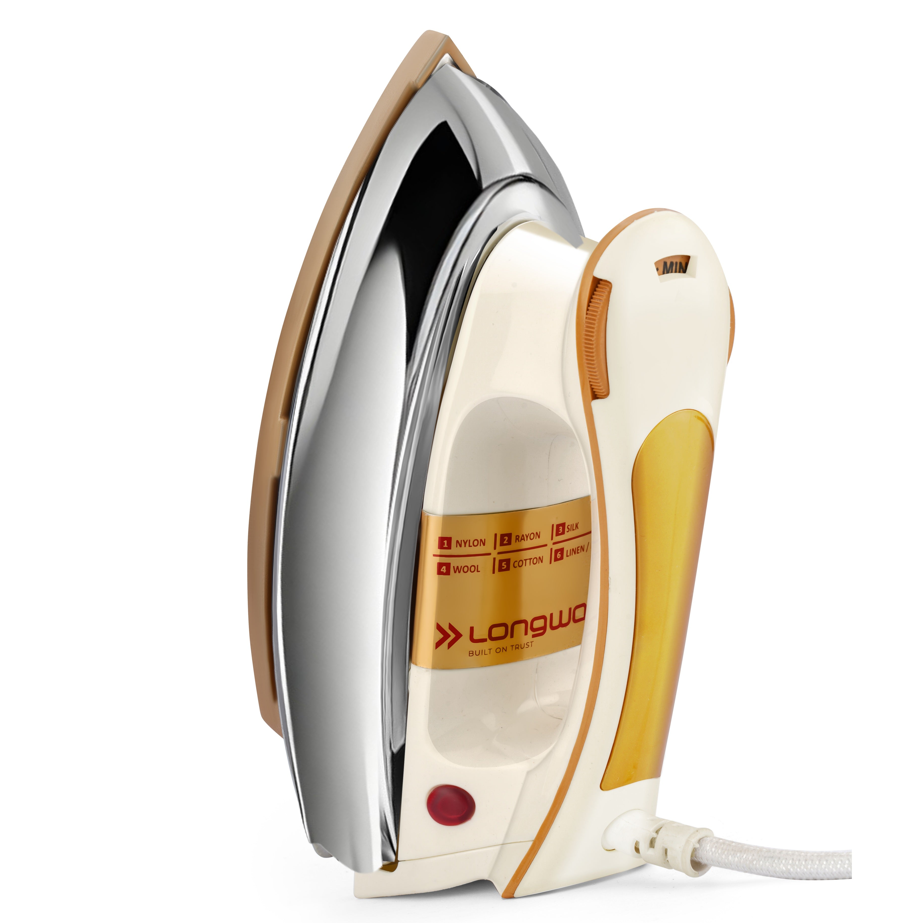 Longway Diva Heavy Weight Non-Stick Teflon Coated Dry Iron, Electric Iron for Clothes | 2 Years Warranty (1000 Watt, Ivory)