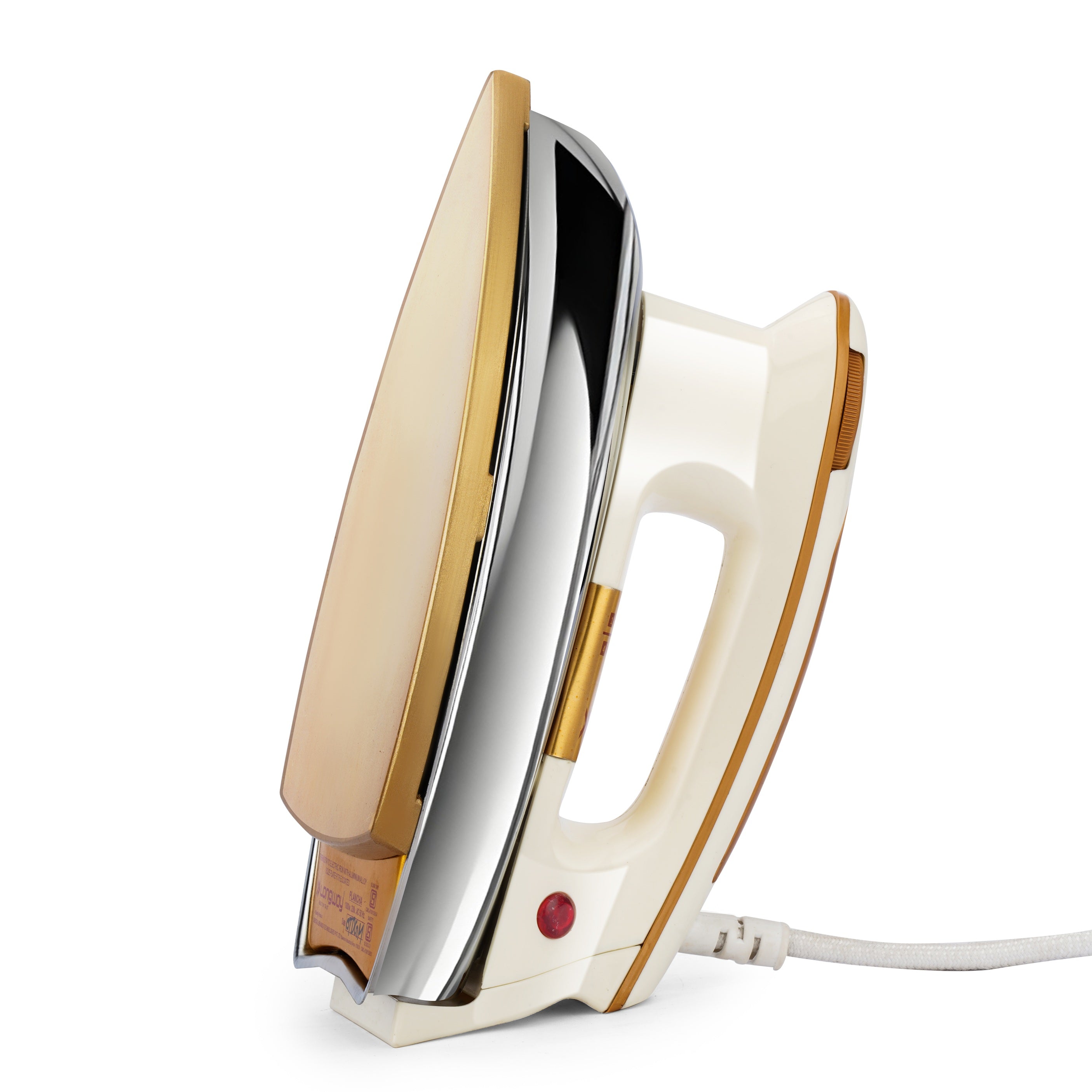 Longway Diva Heavy Weight Non-Stick Teflon Coated Dry Iron, Electric Iron for Clothes | 2 Years Warranty (1000 Watt, Ivory)
