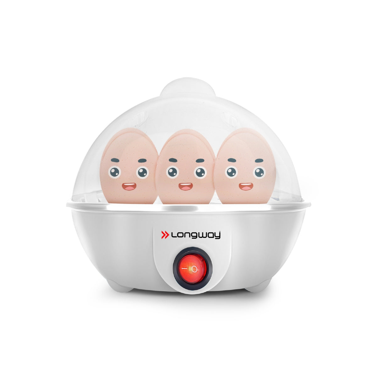 Longway Eggo 350 Watt Egg Boiler/Cooker for Steaming, Cooking & Boiling (White, 7 Eggs)