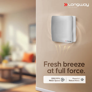 Longway FreshX 6 Inch 150 mm Energy Efficient Exhaust Fan | High Speed Powerful Motor | Noiseless Operation & Easy to Clean | Rust Proof |Suitable for Bathroom, Kitchen, Office | 2 Years Warranty