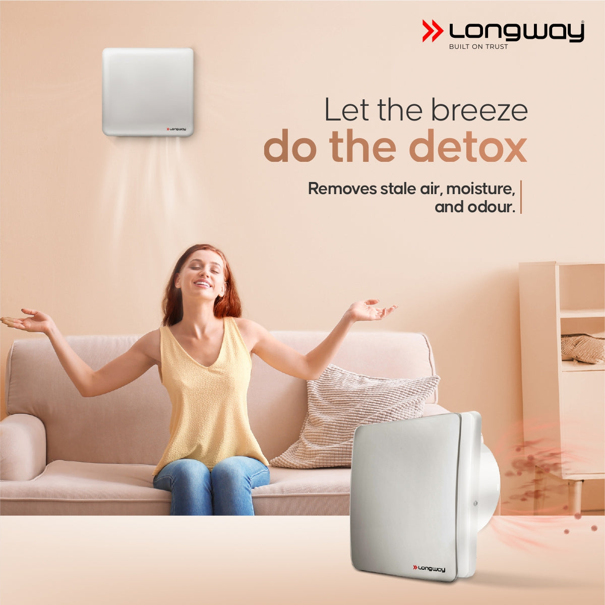 Longway FreshX 6 Inch 150 mm Energy Efficient Exhaust Fan | High Speed Powerful Motor | Noiseless Operation & Easy to Clean | Rust Proof |Suitable for Bathroom, Kitchen, Office | 2 Years Warranty