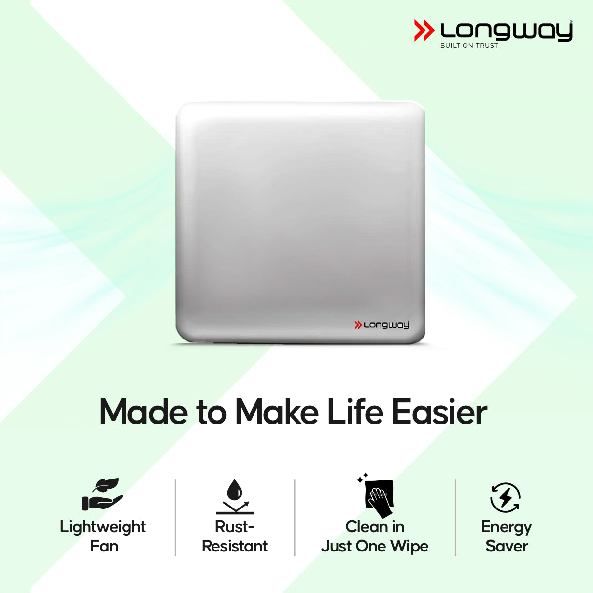 Longway FreshX 6 Inch 150 mm Energy Efficient Exhaust Fan | High Speed Powerful Motor | Noiseless Operation & Easy to Clean | Rust Proof |Suitable for Bathroom, Kitchen, Office | 2 Years Warranty