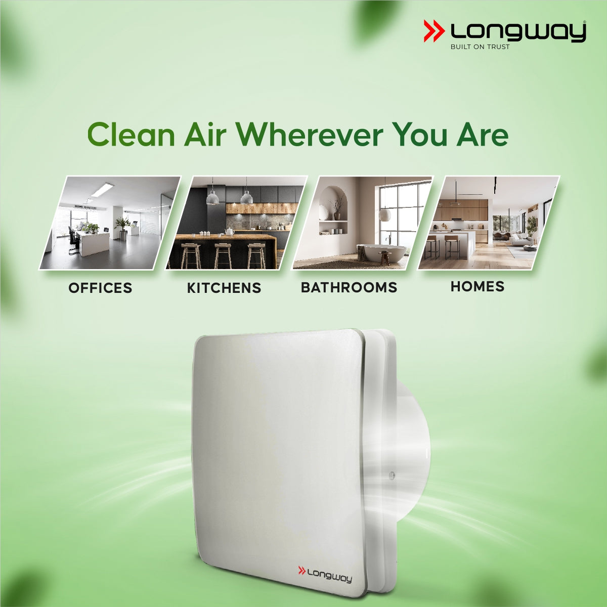 Longway FreshX 6 Inch 150 mm Energy Efficient Exhaust Fan | High Speed Powerful Motor | Noiseless Operation & Easy to Clean | Rust Proof |Suitable for Bathroom, Kitchen, Office | 2 Years Warranty