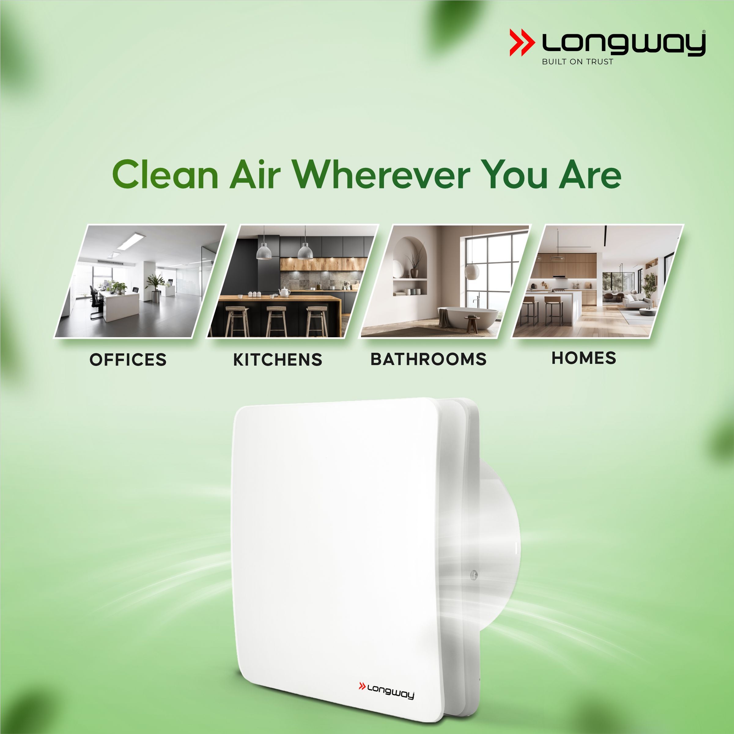 Longway  FreshX 6 Inch 150 mm Energy Efficient Exhaust Fan | High Speed Powerful Motor | Noiseless Operation & Easy to Clean | Rust Proof |Suitable for Bathroom, Kitchen, Office | 2 Years Warranty (White)