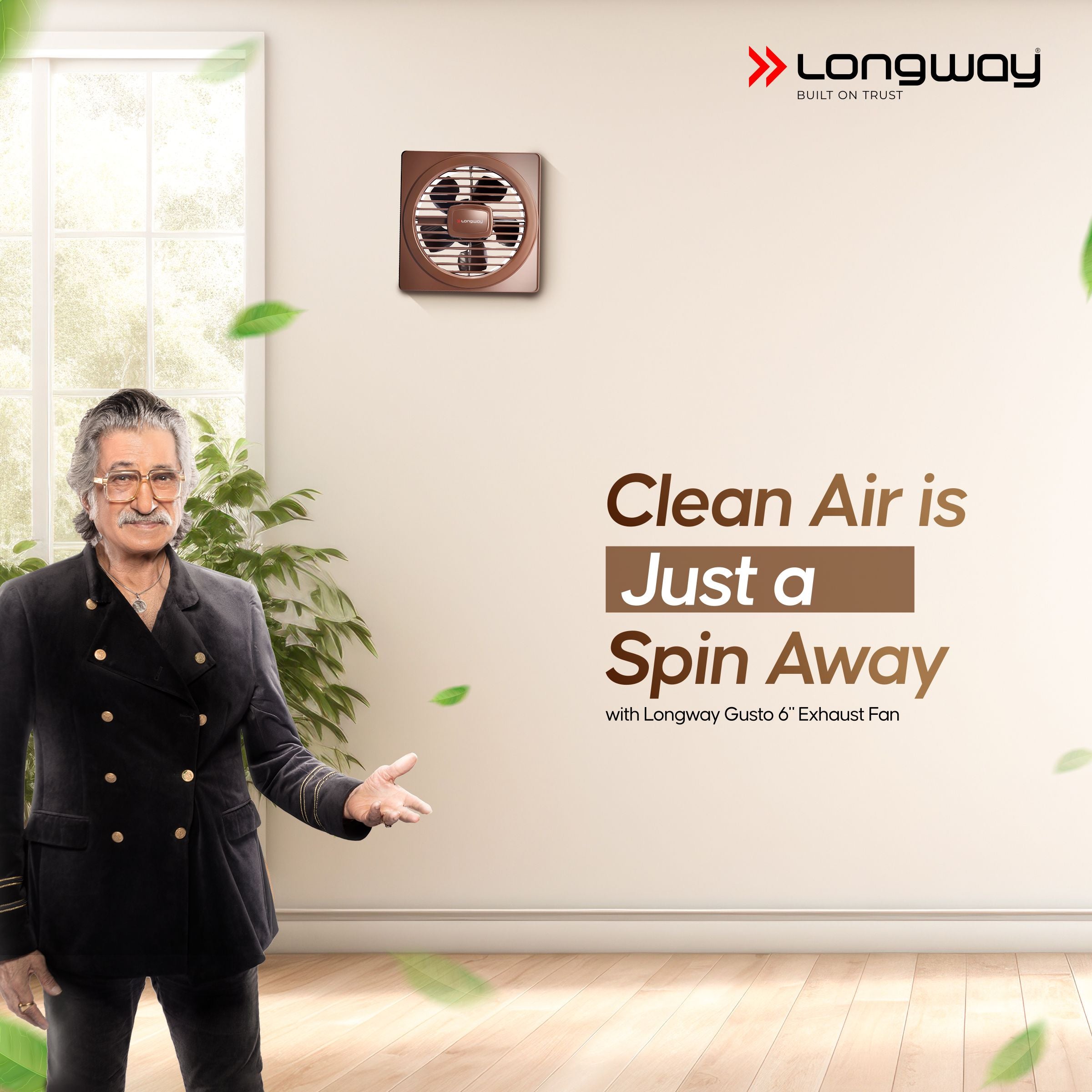 Longway Gusto 6 Inch 150 mm Energy Efficient Exhaust Fan | High Speed Powerful Motor | Noiseless Operation & Easy to Clean | Suitable for Bathroom, Kitchen, Office | 2 Years Warranty