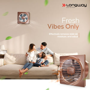 Longway Gusto 6 Inch 150 mm Energy Efficient Exhaust Fan | High Speed Powerful Motor | Noiseless Operation & Easy to Clean | Suitable for Bathroom, Kitchen, Office | 2 Years Warranty