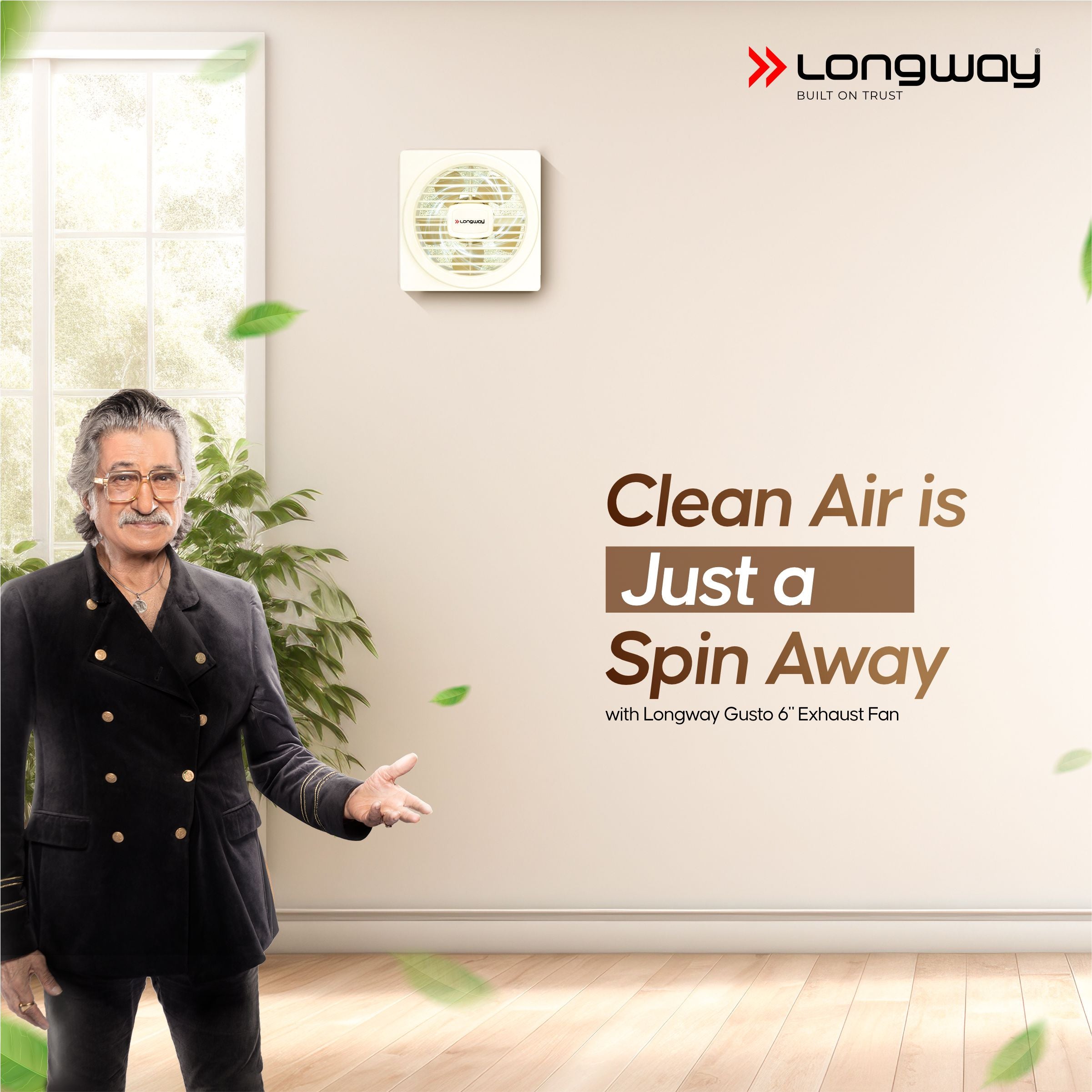 Longway Gusto 6 Inch 150 mm Energy Efficient Exhaust Fan | High Speed Powerful Motor | Noiseless Operation & Easy to Clean | Suitable for Bathroom, Kitchen, Office | 2 Years Warranty