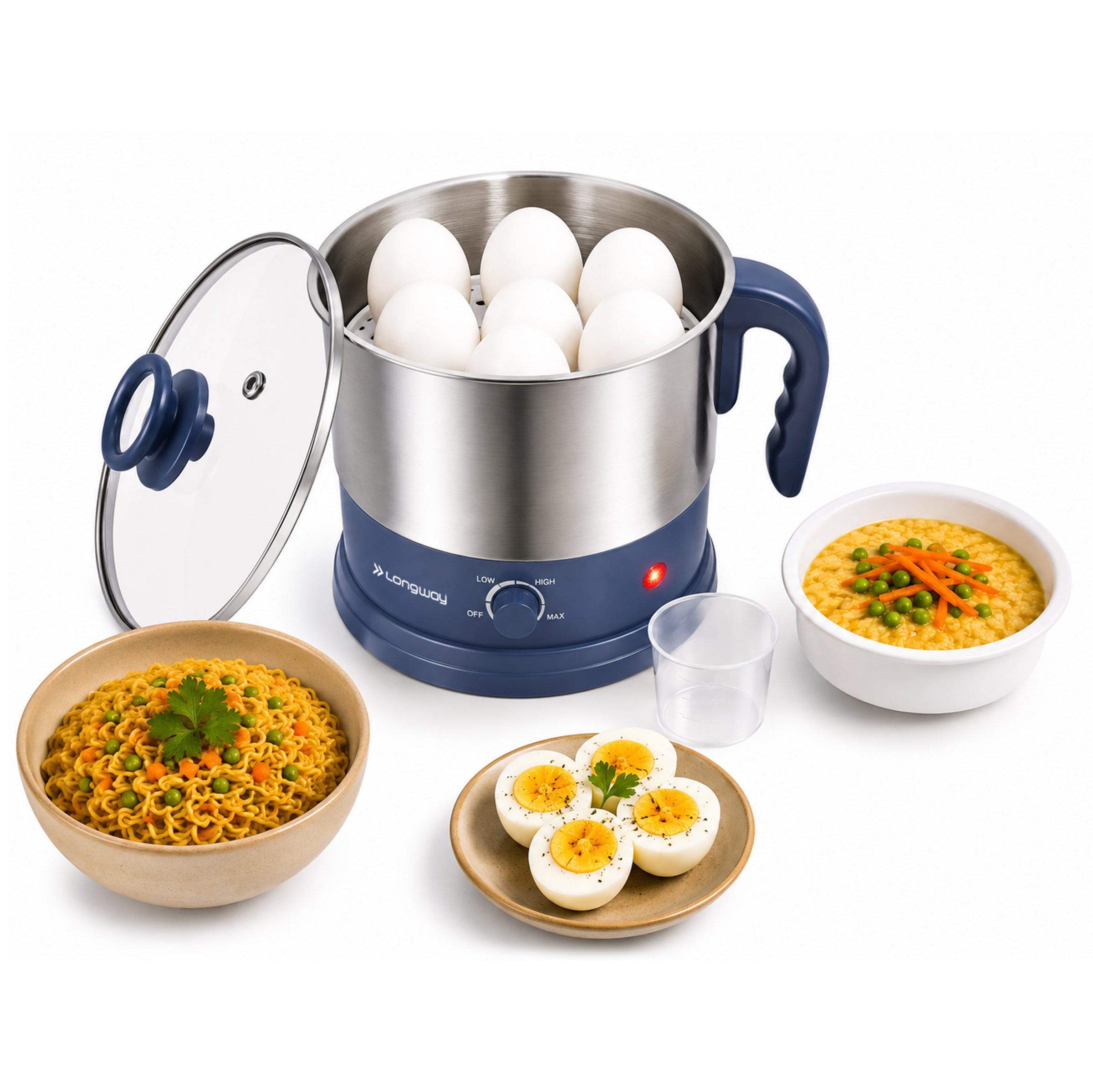 Longway Handy 1.5 Ltr Multi-Cooker Electric Kettle with Stainless Steel Body for Boiling & Cooking |600 Watt