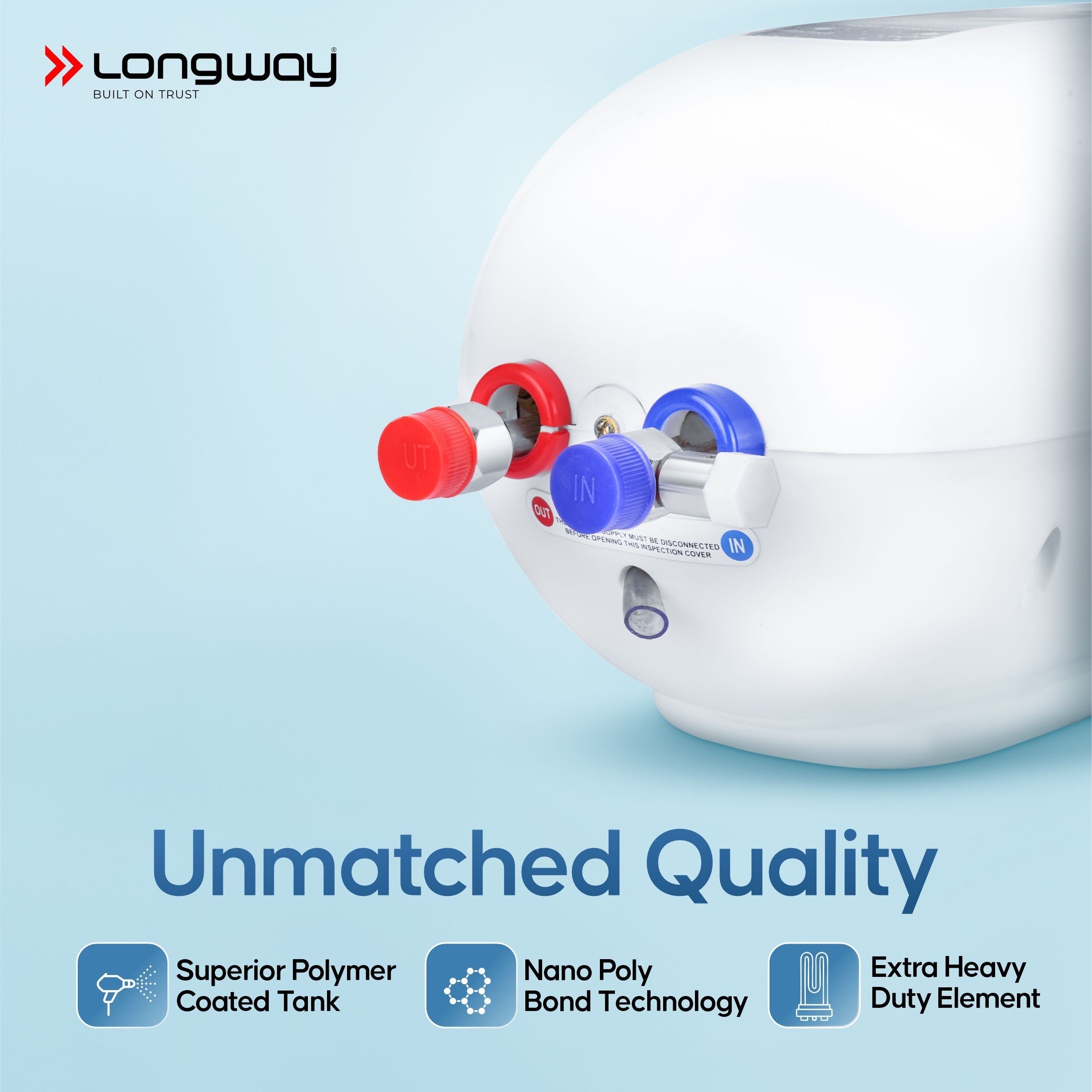Longway Hotspring 3 ltr Automatic Instant Water Heater with Multiple Safety System & Rust-Proof ABS Body (White, 3 Ltr)