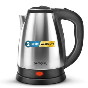 Longway Kestro 1.5 Ltr Electric Kettle with Stainless Steel Body for Boiling, Making Tea, Coffee, Soup, Etc (1500 W, Silver)
