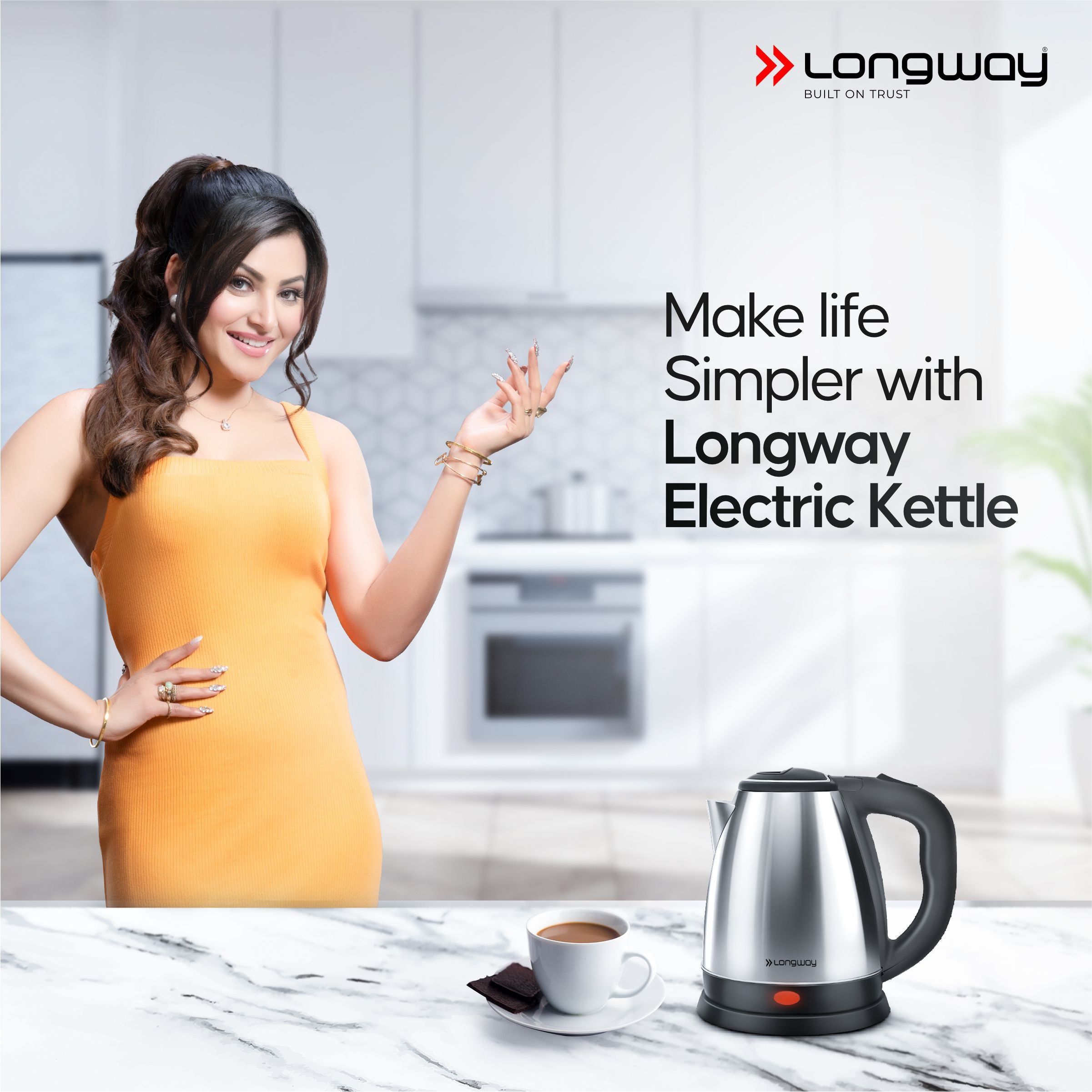 Longway Kestro Electric Kettle with Water Bottle Combo | Automatic Shut-Off | Durable Stainless Steel Body For Boiling | 2 Years Warranty (1500W)
