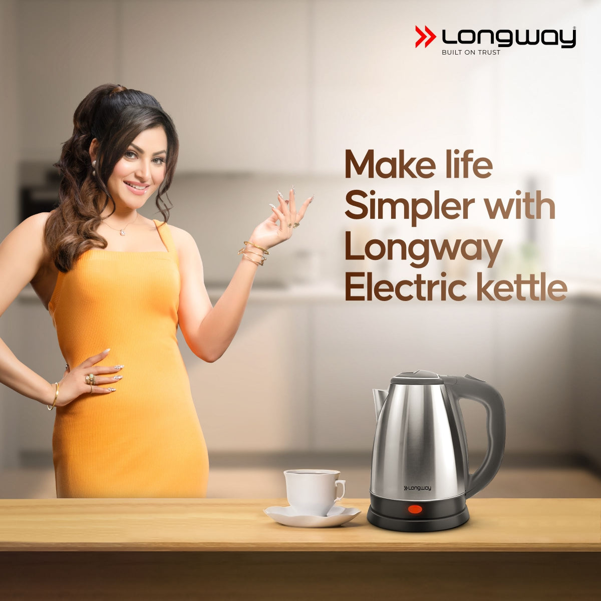 Longway Kestro Electric Kettle with Water Bottle Combo | Automatic Shut-Off | Durable Stainless Steel Body For Boiling | 2 Years Warranty (Silver Black, 1500W)