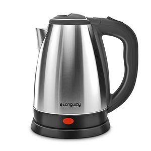 Longway LWEK01 Electric Kettle with Stainless Steel Body for Boiling, Making Tea, Coffee, Soup, Etc | 1 Year Warranty (1500 W, Silver)
