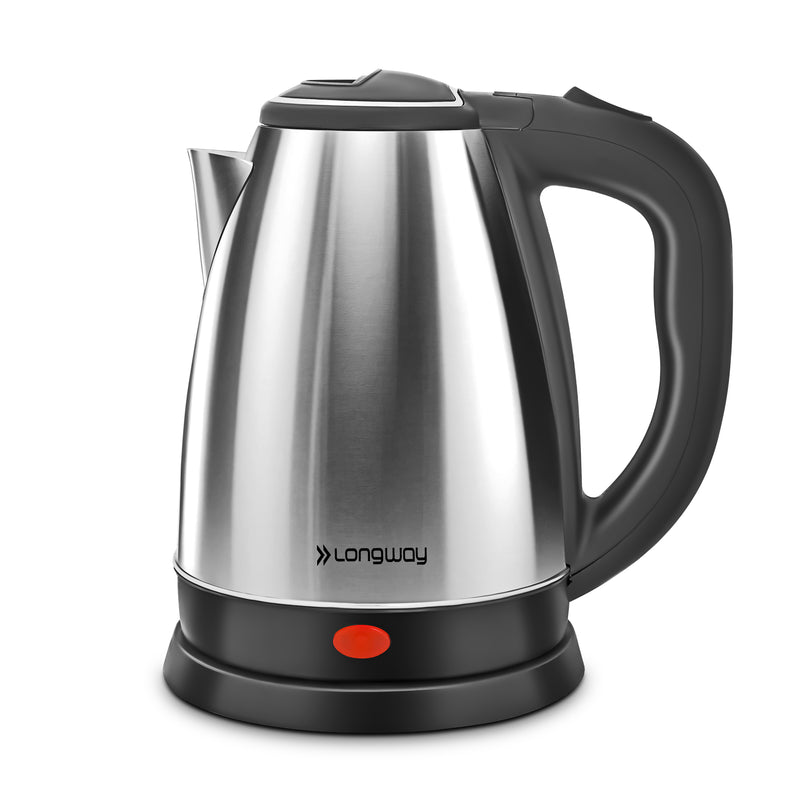 Longway LWEK01 Electric Kettle with Stainless Steel Body for Boiling, Making Tea, Coffee, Soup, Etc | 1 Year Warranty (1500 W, Silver)