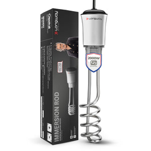 Longway LWIR01 1500/2000 Watt Immersion Rod, Water Heater with Waterproof & Shockproof Protection ISI Certified | 2 Years Warranty (White)