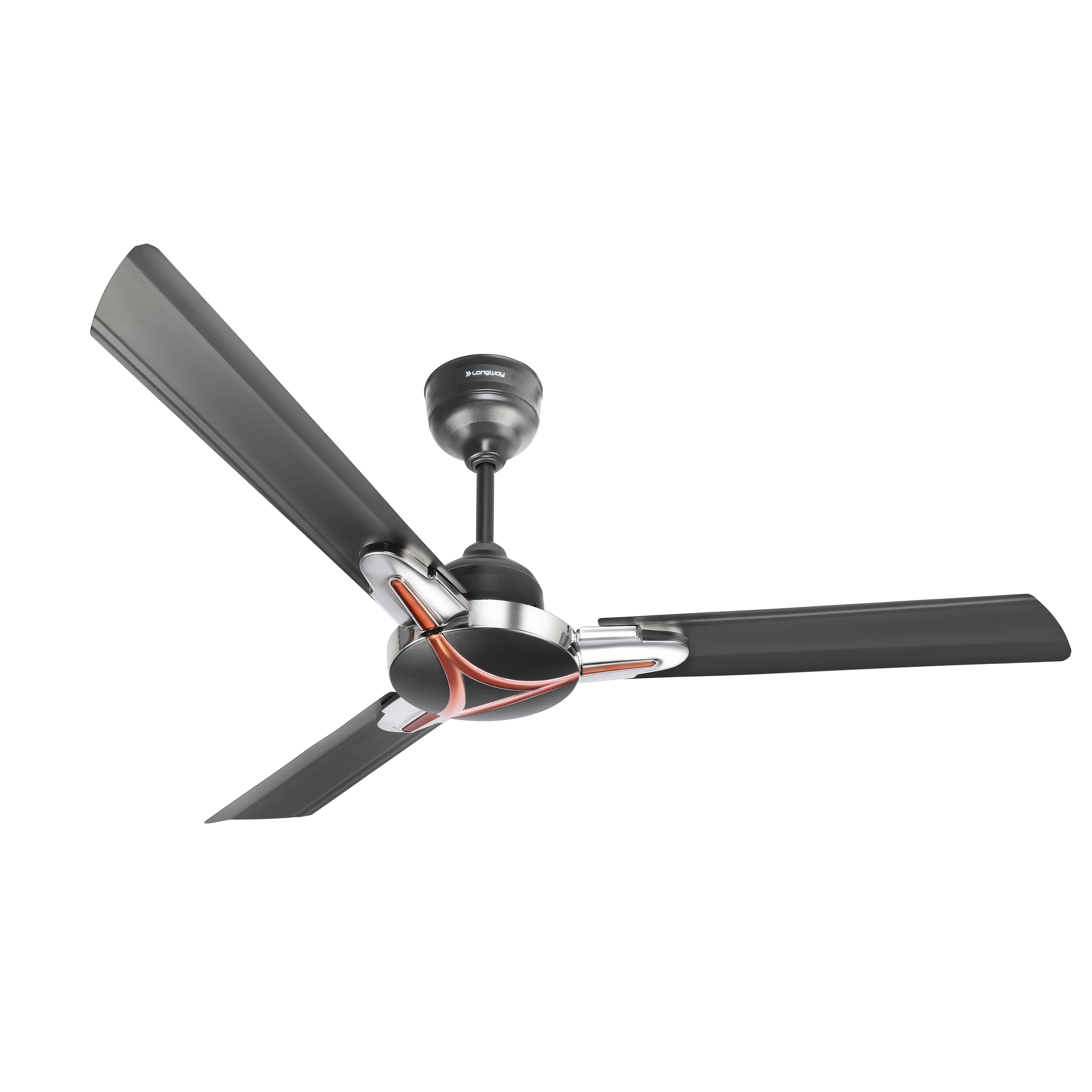 Longway Laurel 1200 mm/48 inch Ultra High Speed 3 Blade Anti-Dust Decorative Star Rated Ceiling Fan | 2 Years Warranty (Smoked Brown, Pack of 1)
