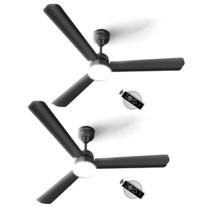 Longway Luminair 1200 mm BLDC Ceiling Fan with Remote Control | BEE 5 Star Rated Energy Efficient | Ultra High Speed 3 Blade Anti-Dust Decorative Ceiling Fan | 5 Years Warranty (Smoked Brown, Pack of 2)