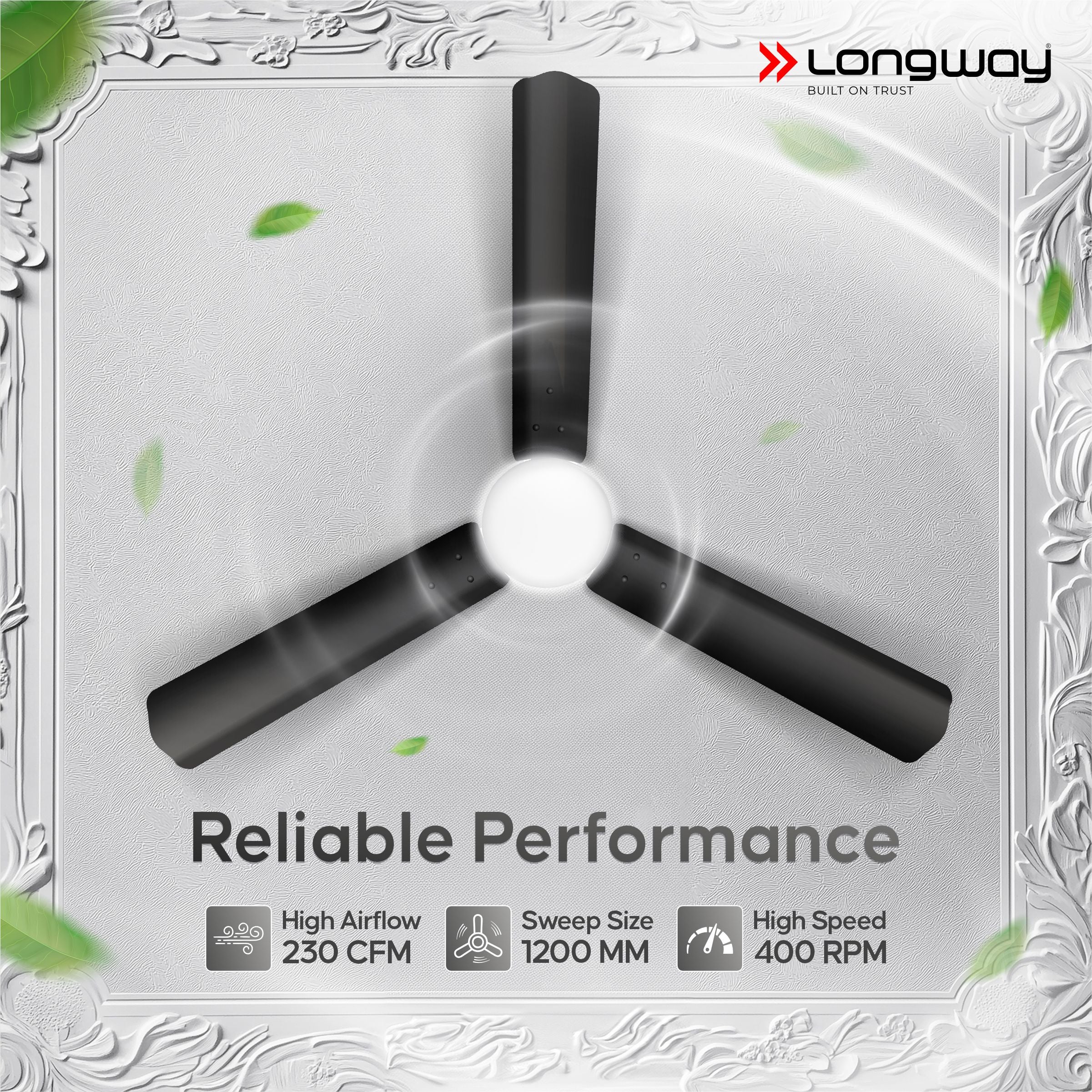 Longway Luminair 1200 mm BLDC Ceiling Fan with Remote Control | BEE 5 Star Rated Energy Efficient | Ultra High Speed 3 Blade Anti-Dust Decorative Ceiling Fan | 5 Years Warranty (Smoked Brown, Pack of 2)