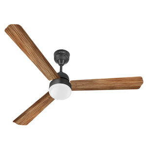 Longway Luxair 1200 mm BLDC Ceiling Fan with Remote Control & LED Light | BEE 5 Star Rated Energy Efficient | Ultra High Speed 3 Blade Anti-Dust Decorative Ceiling Fan | 5 Years Warranty (Smoked Cedar, Pack of 1)